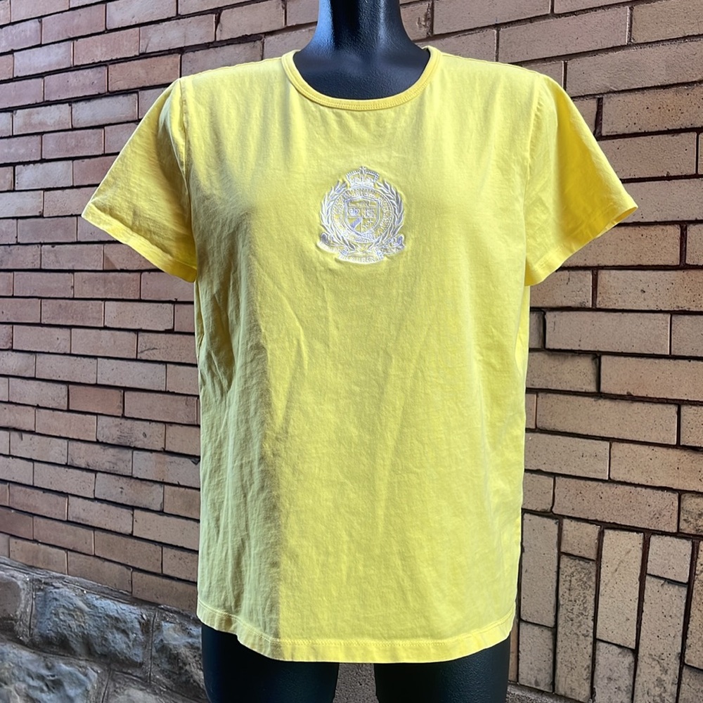 L-RL Ralph Lauren Active yellow embroidered crest t Shirt Size Extra Large